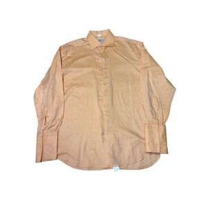 BRANDOLINI Mens Textured Dress Shirt Made‎ Italy French Cuffs 41 16
